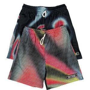 2 BKTSQD Kids Mesh Shorts Tie Dye Print Elastic Waist Drawstring YXL
